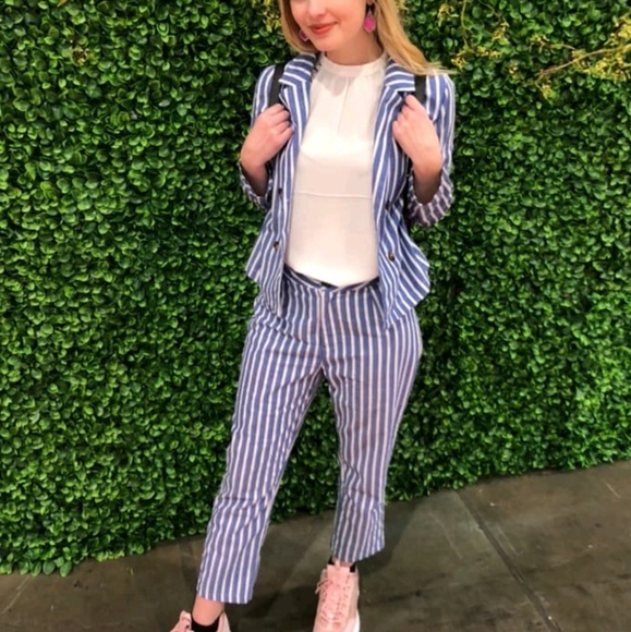 2 set Double Button Notched Collar Blazer and Pant - Picture 6 of 8